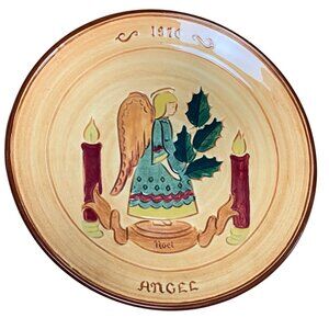 Pennsbury Pottery 1970 Yuletide Angel Noel Plate First Edition Hand Painted